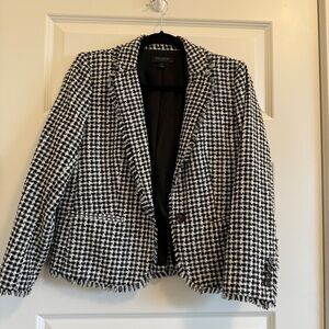 Women's Black and White Houndstooth Blazer